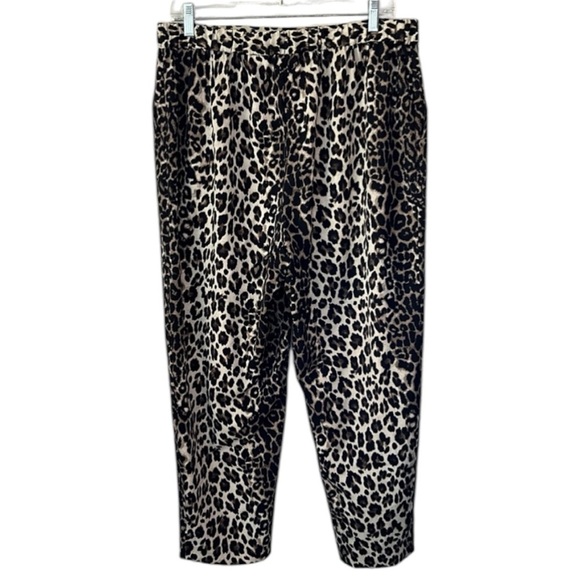 Vince Camuto Animal Print Leopard High Rise Ankle Crop Pants Size L - Picture 3 of 8